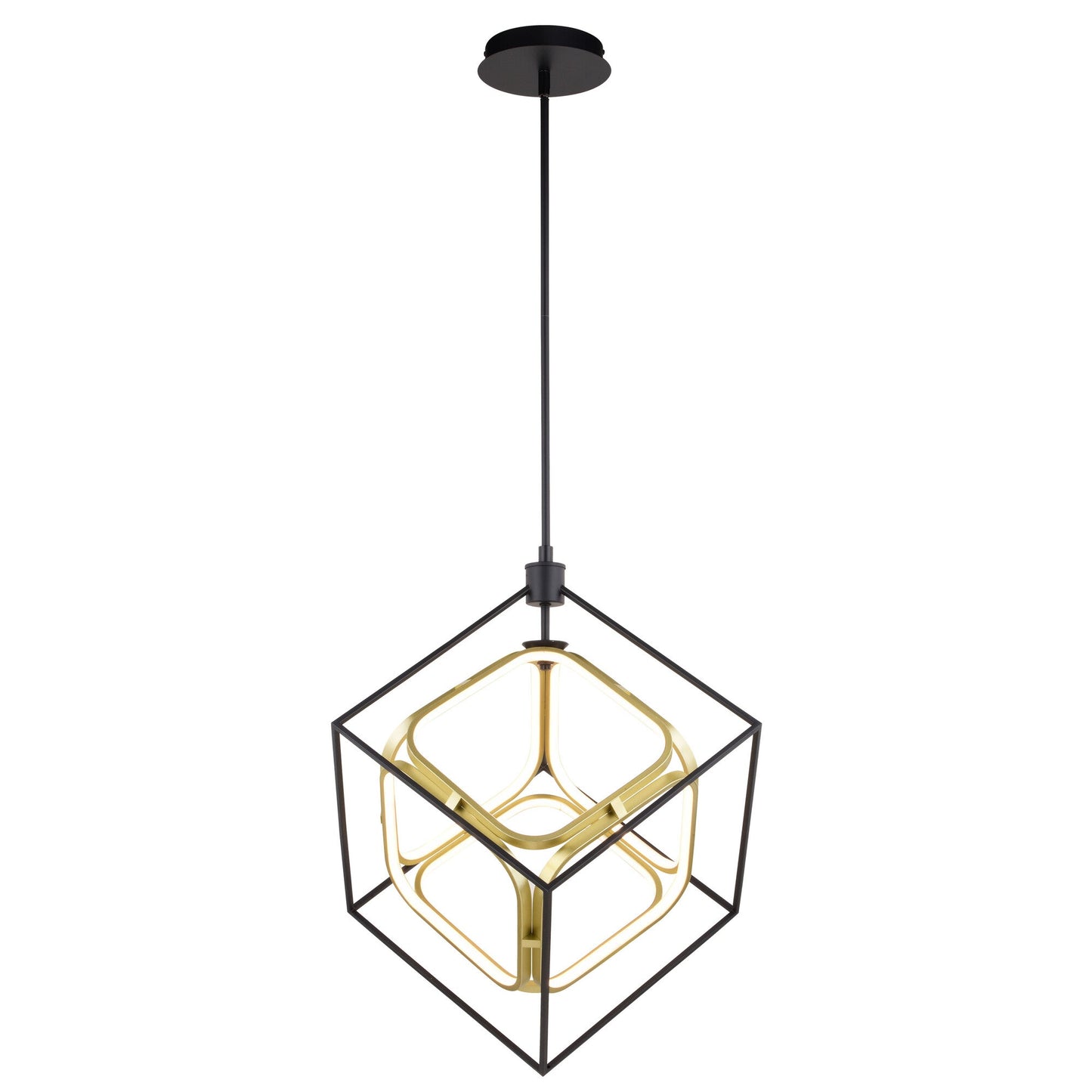 Anson 20 - in. LED Pendant Matte Black and Gold - Orvon Lighting
