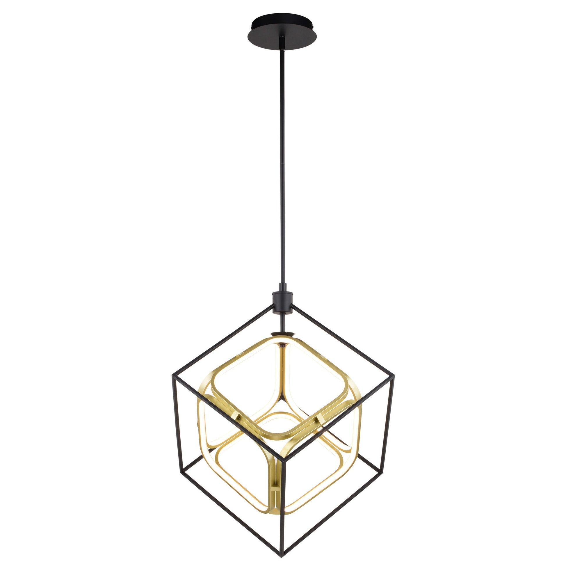 Anson 20 - in. LED Pendant Matte Black and Gold - Orvon Lighting