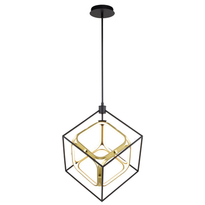 Anson 20 - in. LED Pendant Matte Black and Gold - Orvon Lighting