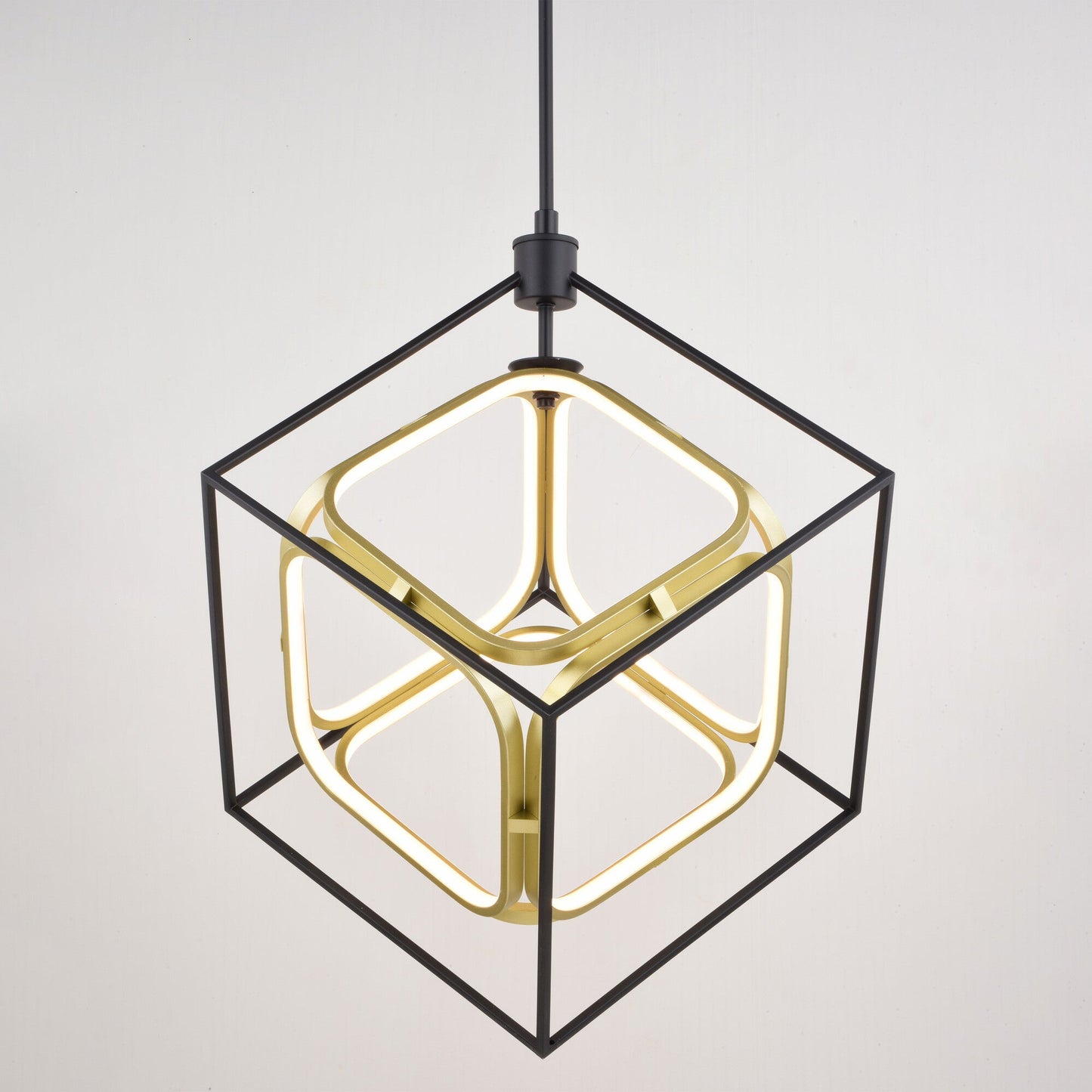 Anson 20 - in. LED Pendant Matte Black and Gold - Orvon Lighting