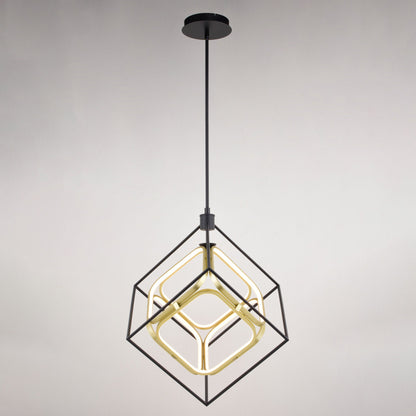 Anson 20 - in. LED Pendant Matte Black and Gold - Orvon Lighting