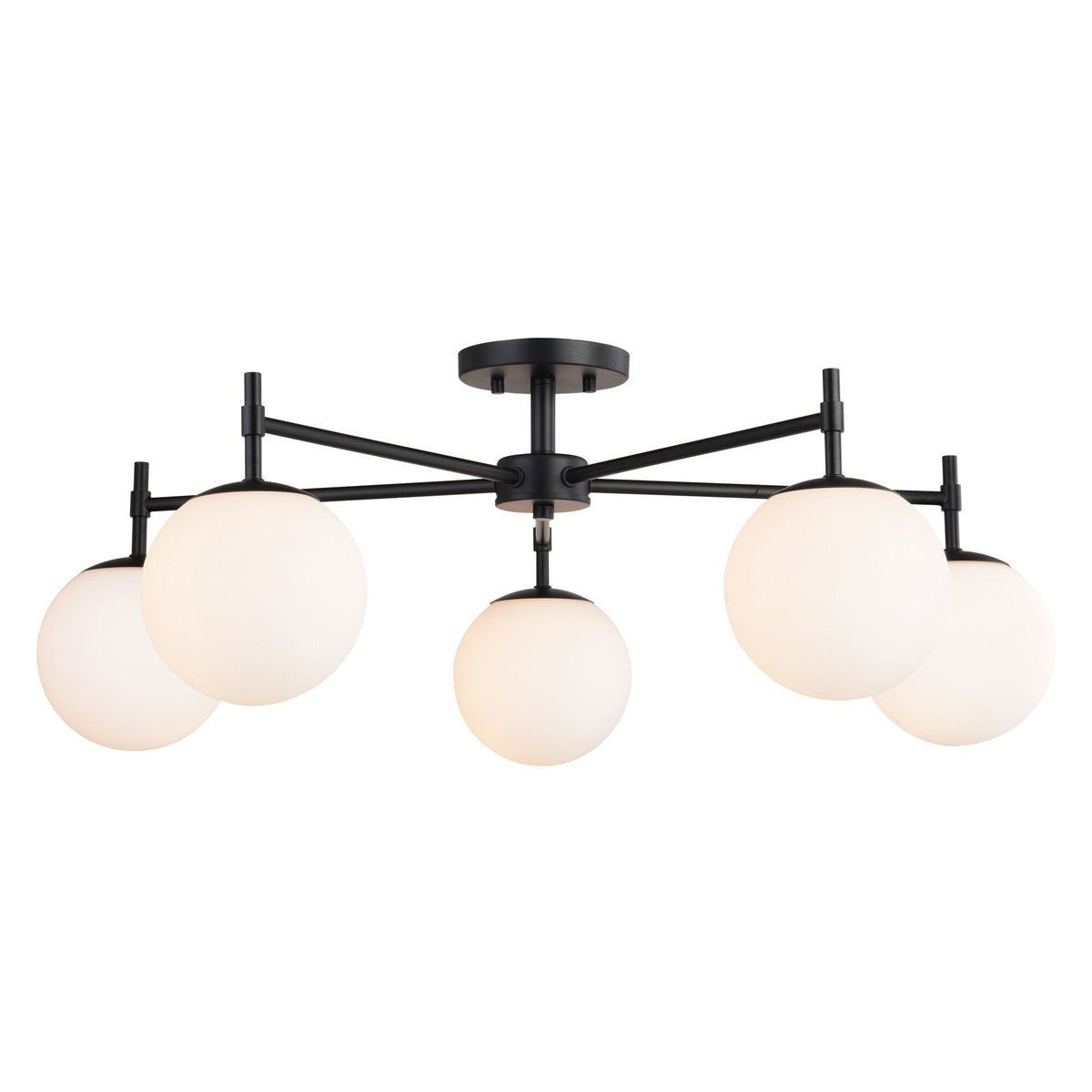 Armitage 32 - in 5 Light Semi - Flush Mount Matte Black - Orvon Lighting