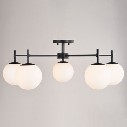 Armitage 32 - in 5 Light Semi - Flush Mount Matte Black - Orvon Lighting