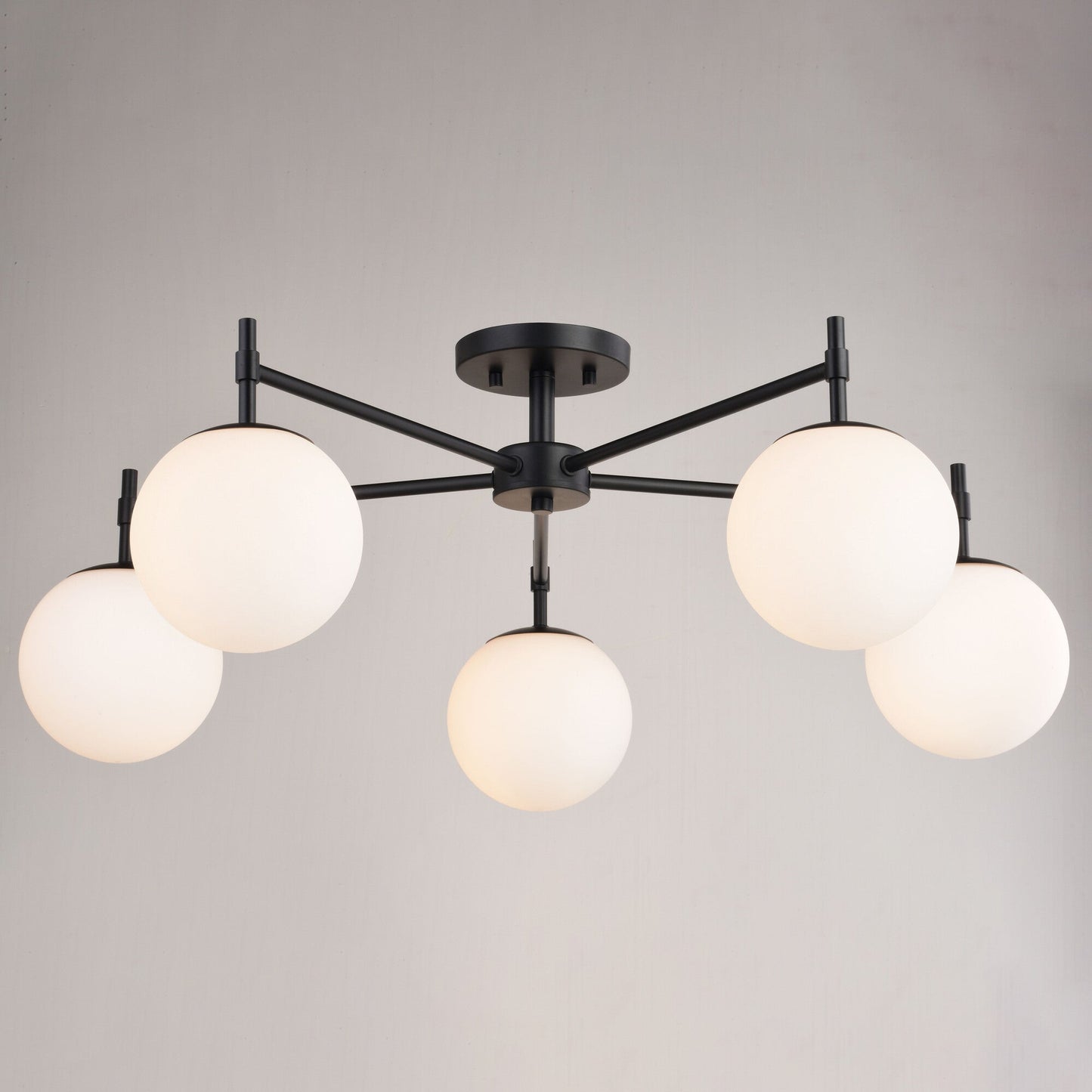 Armitage 32 - in 5 Light Semi - Flush Mount Matte Black - Orvon Lighting