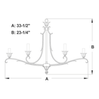 Austen 4L Linear Chandelier Silver Leaf - Orvon Lighting