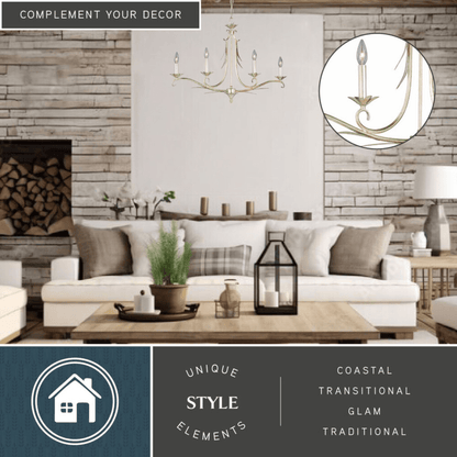 Austen 4L Linear Chandelier Silver Leaf - Orvon Lighting