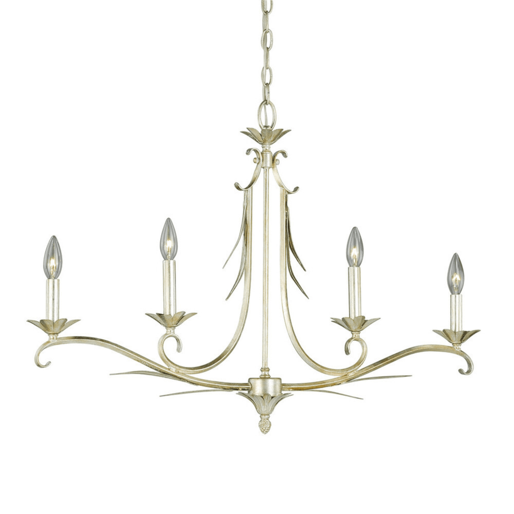 Austen 4L Linear Chandelier Silver Leaf - Orvon Lighting