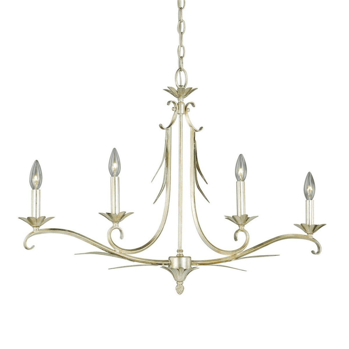 Austen 4L Linear Chandelier Silver Leaf - Orvon Lighting