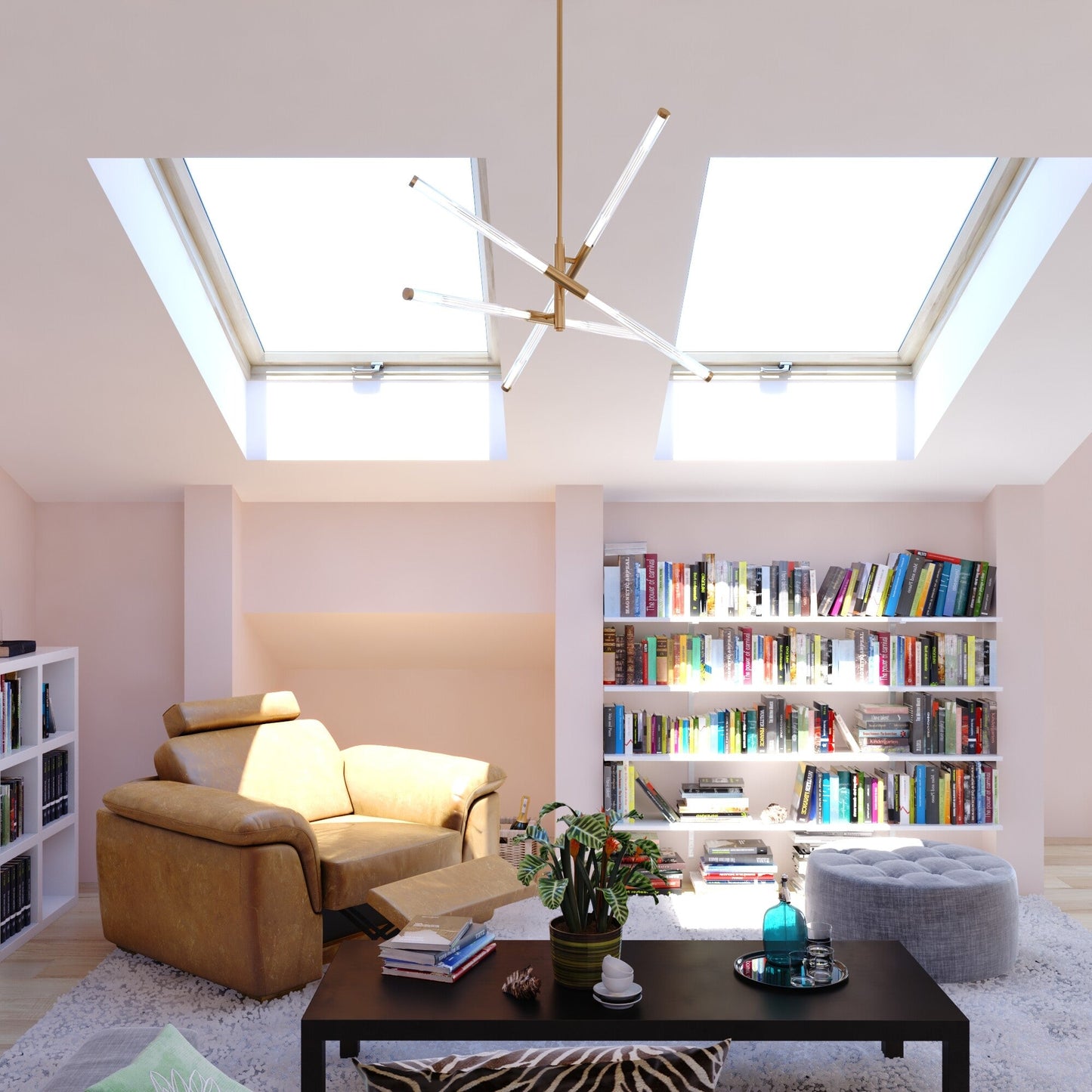 Avalon 27.25 - in. 6 Light LED Pendant Muted Brass - Orvon Lighting