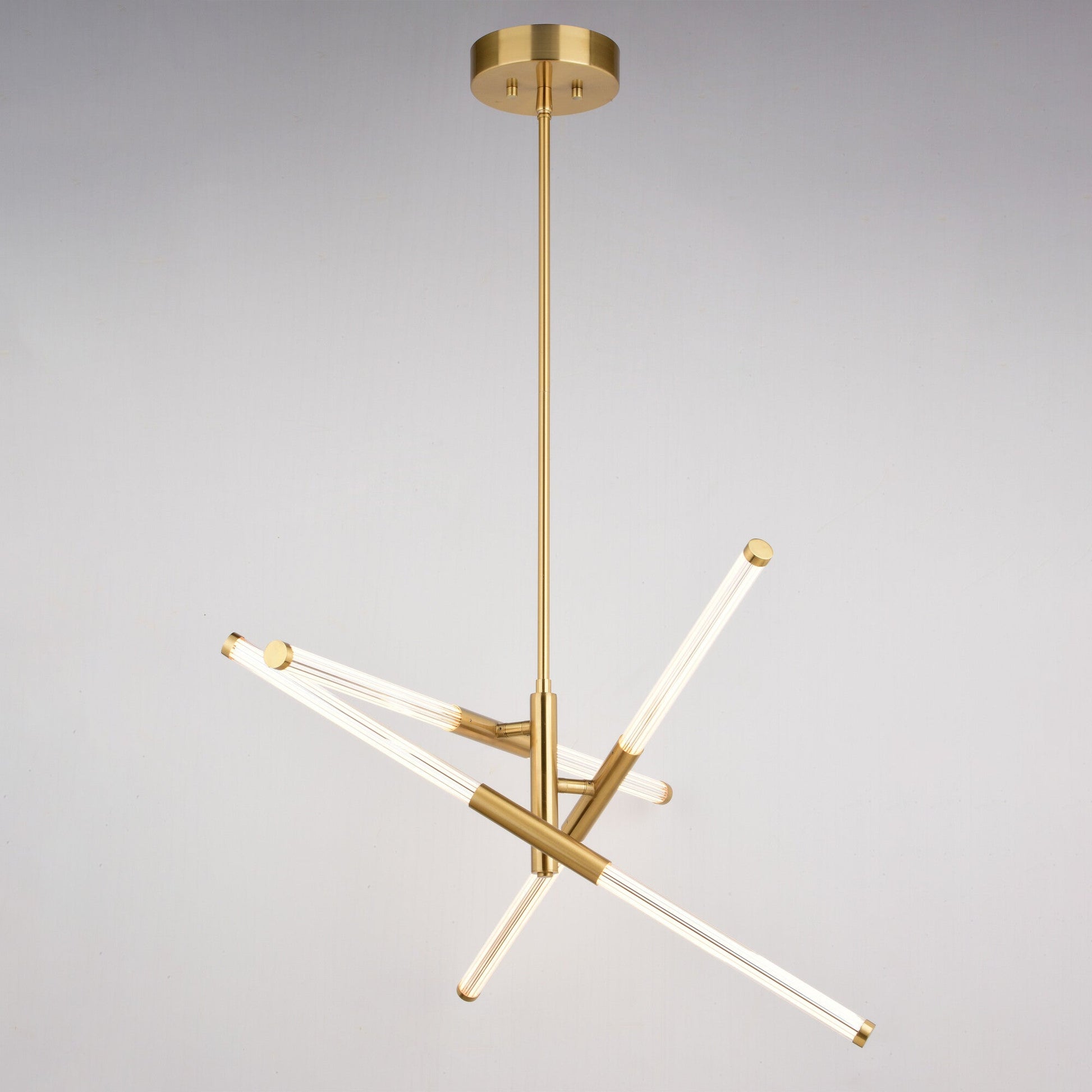 Avalon 27.25 - in. 6 Light LED Pendant Muted Brass - Orvon Lighting