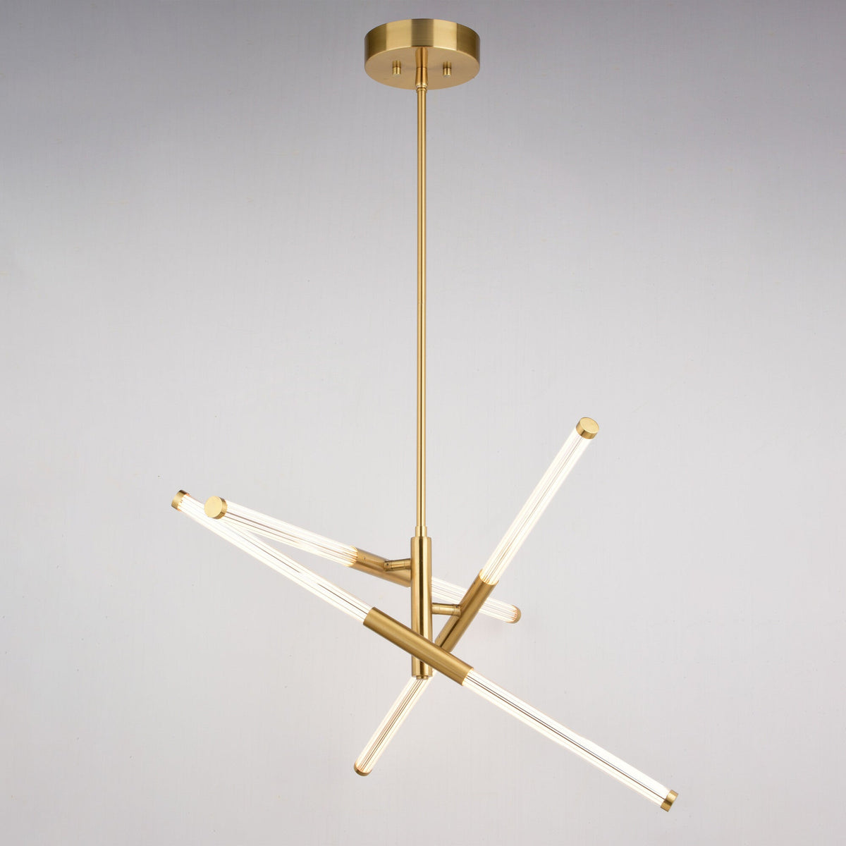 Avalon 27.25 - in. 6 Light LED Pendant Muted Brass - Orvon Lighting