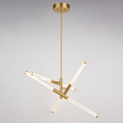Avalon 27.25 - in. 6 Light LED Pendant Muted Brass - Orvon Lighting