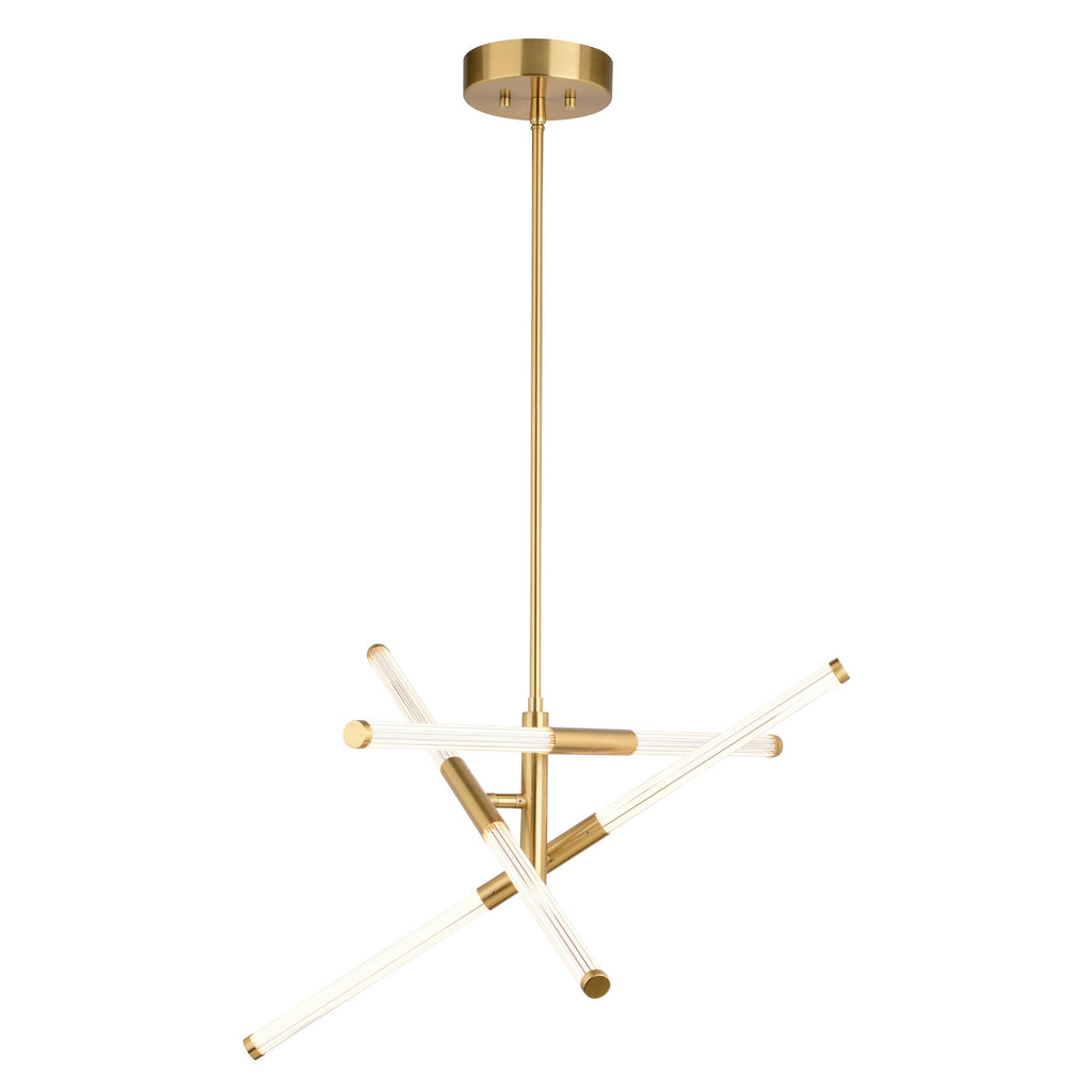 Avalon 27.25 - in. 6 Light LED Pendant Muted Brass - Orvon Lighting