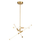 Avalon 27.25 - in. 6 Light LED Pendant Muted Brass - Orvon Lighting