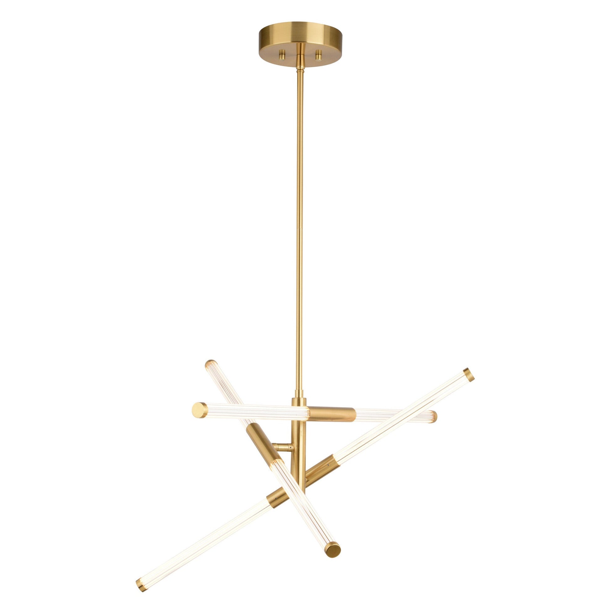 Avalon 27.25 - in. 6 Light LED Pendant Muted Brass - Orvon Lighting