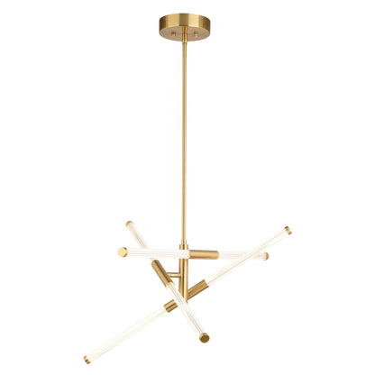Avalon 27.25 - in. 6 Light LED Pendant Muted Brass - Orvon Lighting