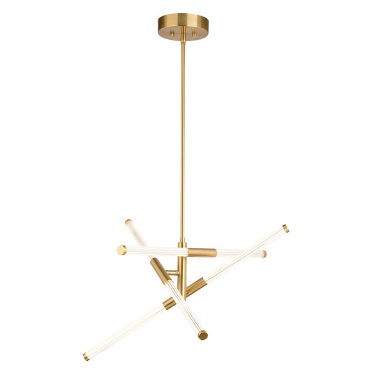 Avalon 27.25 - in. 6 Light LED Pendant Muted Brass - Orvon Lighting