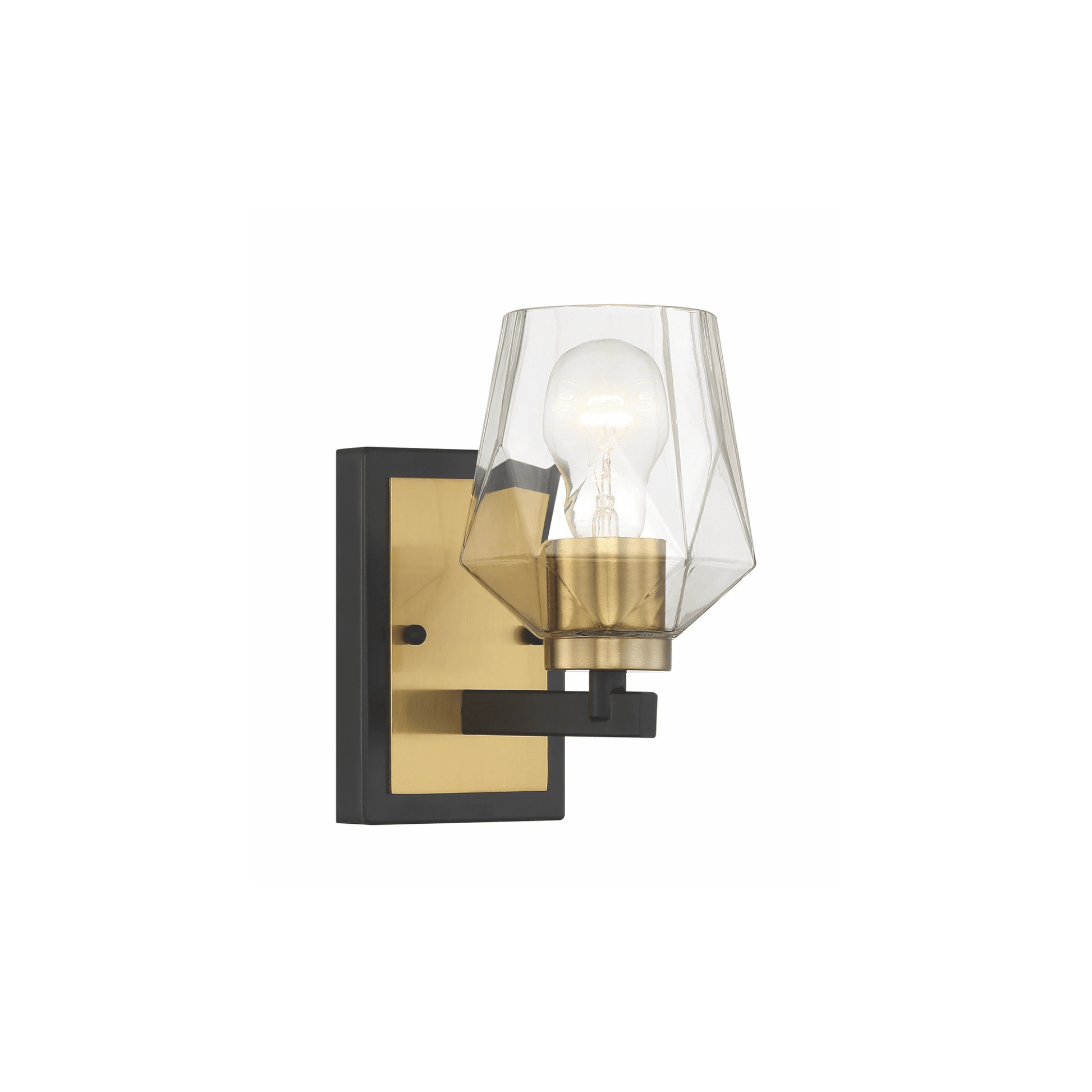 Avante Grand 1 Light 5 inch Flat Black and Satin Brass Wall Sconce Wall Light - Orvon Lighting