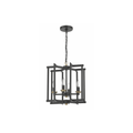Avante Grand 4 Light 13.98 inch Flat Black and Satin Brass Cage Foyer Light Ceiling Light - Orvon Lighting