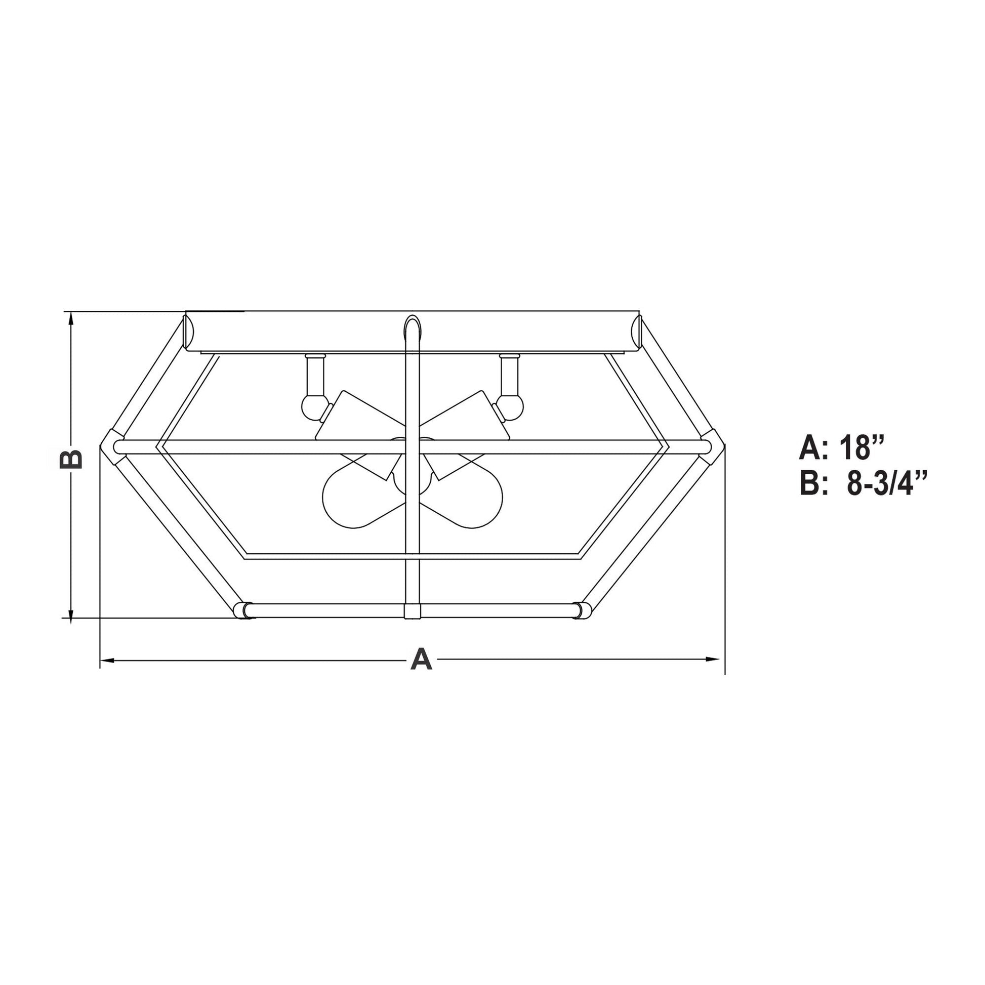 Bartlett 18 in. W 3 Light Flush Mount Oil Rubbed Bronze with Satin Nickel - Orvon Lighting