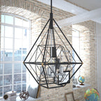 Bartlett 24 in. W 4 Light Pendant Oil Rubbed Bronze with Satin Nickel - Orvon Lighting