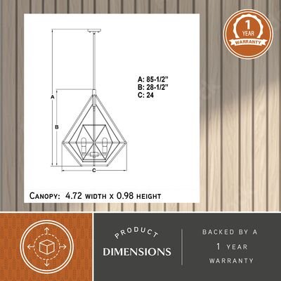 Bartlett 24 in. W 4 Light Pendant Oil Rubbed Bronze with Satin Nickel - Orvon Lighting