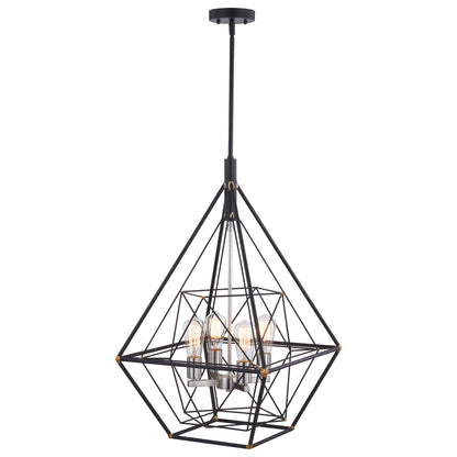 Bartlett 24 in. W 4 Light Pendant Oil Rubbed Bronze with Satin Nickel - Orvon Lighting
