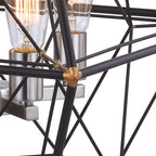 Bartlett 24 in. W 4 Light Pendant Oil Rubbed Bronze with Satin Nickel - Orvon Lighting