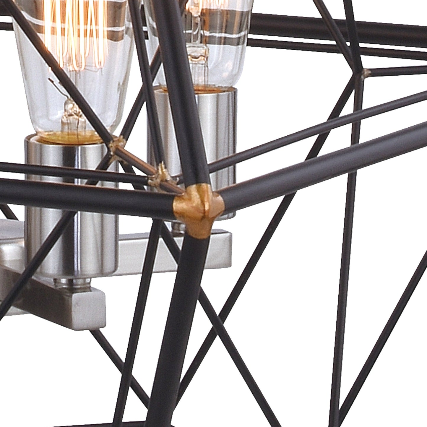 Bartlett 24 in. W 4 Light Pendant Oil Rubbed Bronze with Satin Nickel - Orvon Lighting