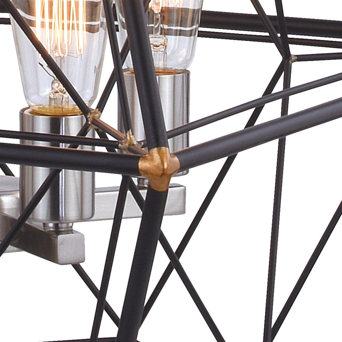Bartlett 24 in. W 4 Light Pendant Oil Rubbed Bronze with Satin Nickel - Orvon Lighting