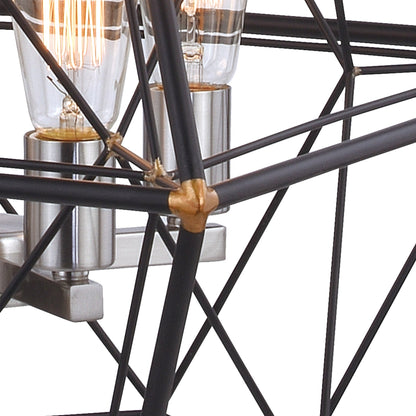 Bartlett 24 in. W 4 Light Pendant Oil Rubbed Bronze with Satin Nickel - Orvon Lighting