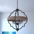 Beaumont 25 in. W 6 Light Pendant Textured Gray with Natural Rope - Orvon Lighting