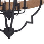 Beaumont 25 in. W 6 Light Pendant Textured Gray with Natural Rope - Orvon Lighting