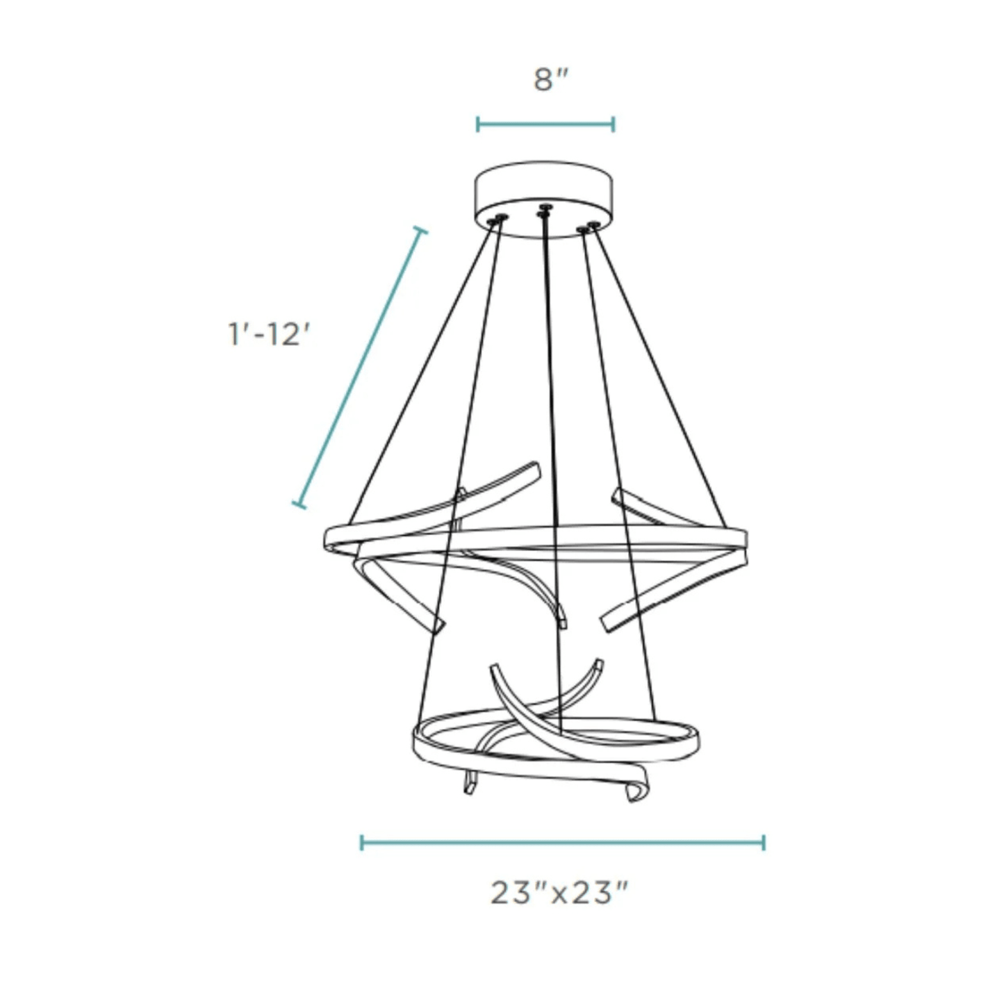 Beijing LED adjustable Round Chandelier Chrome - Orvon Lighting