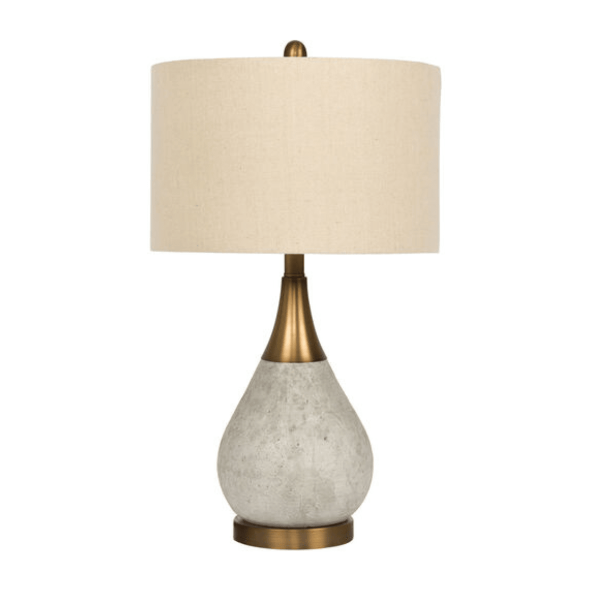 Bejamin 25.75 inch 100 watt Natural Concrete and Antique Brass Table Lamp Portable Light - Orvon Lighting