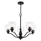 Bellwood 24.5 - in. 5 Light Chandelier Matte Black - Orvon Lighting