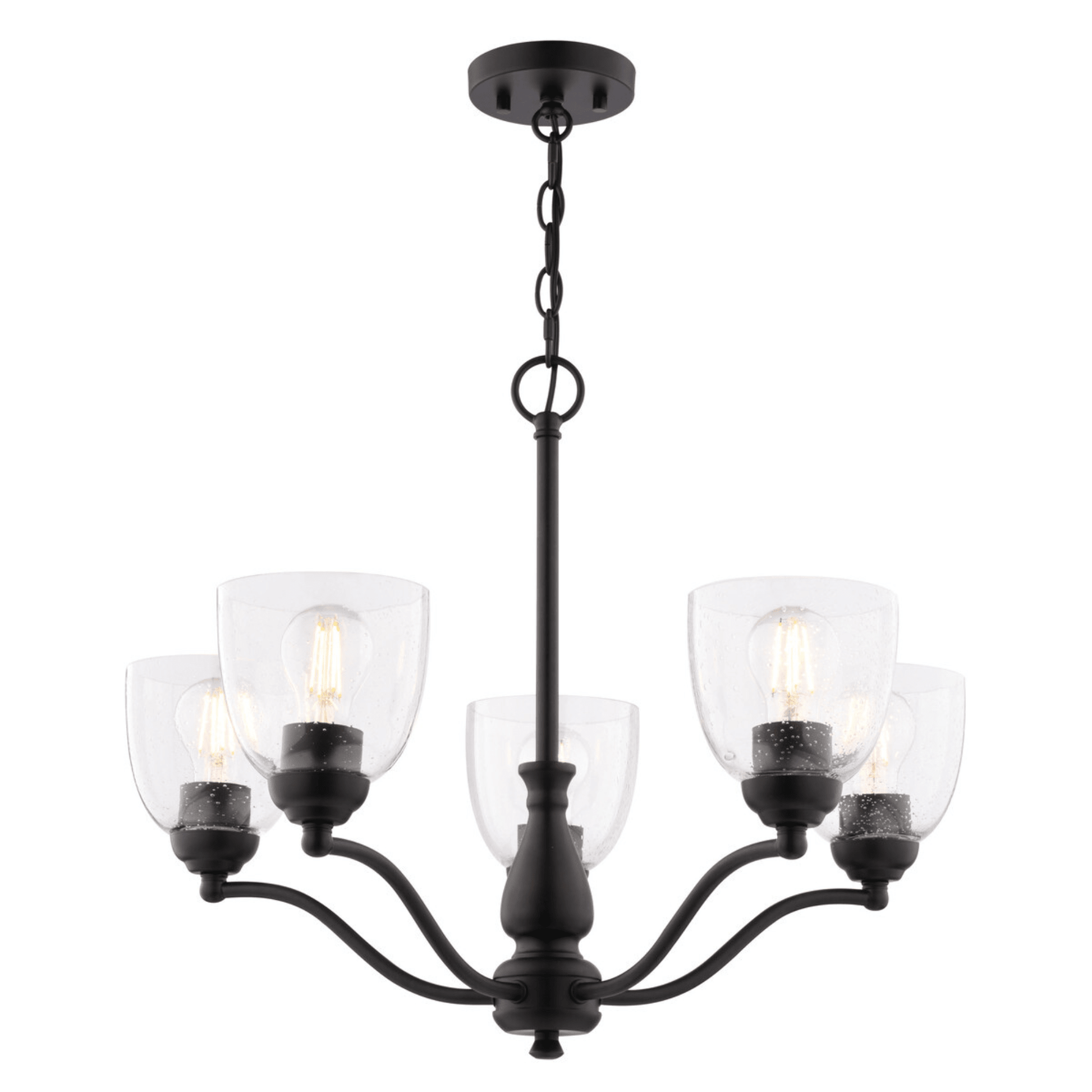 Bellwood 24.5 - in. 5 Light Chandelier Matte Black - Orvon Lighting
