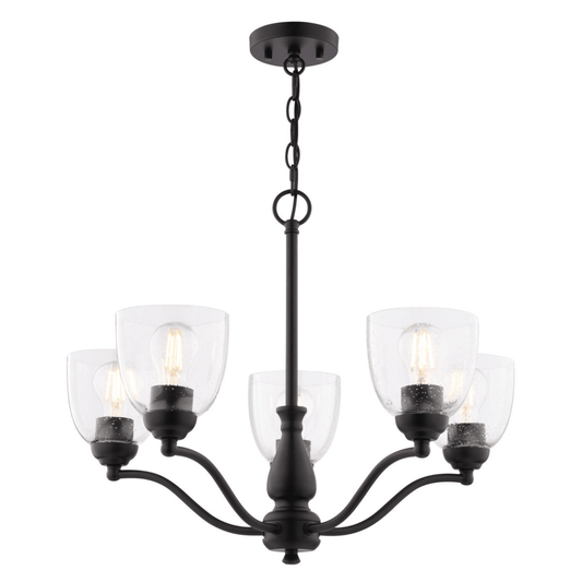Bellwood 24.5 - in. 5 Light Chandelier Matte Black - Orvon Lighting