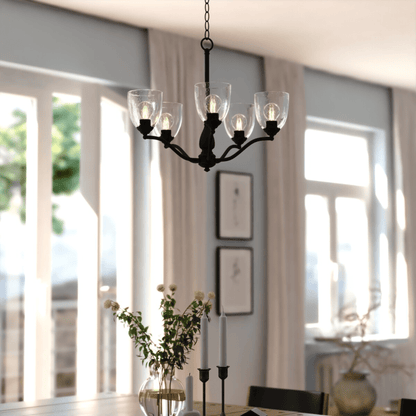 Bellwood 24.5 - in. 5 Light Chandelier Matte Black - Orvon Lighting