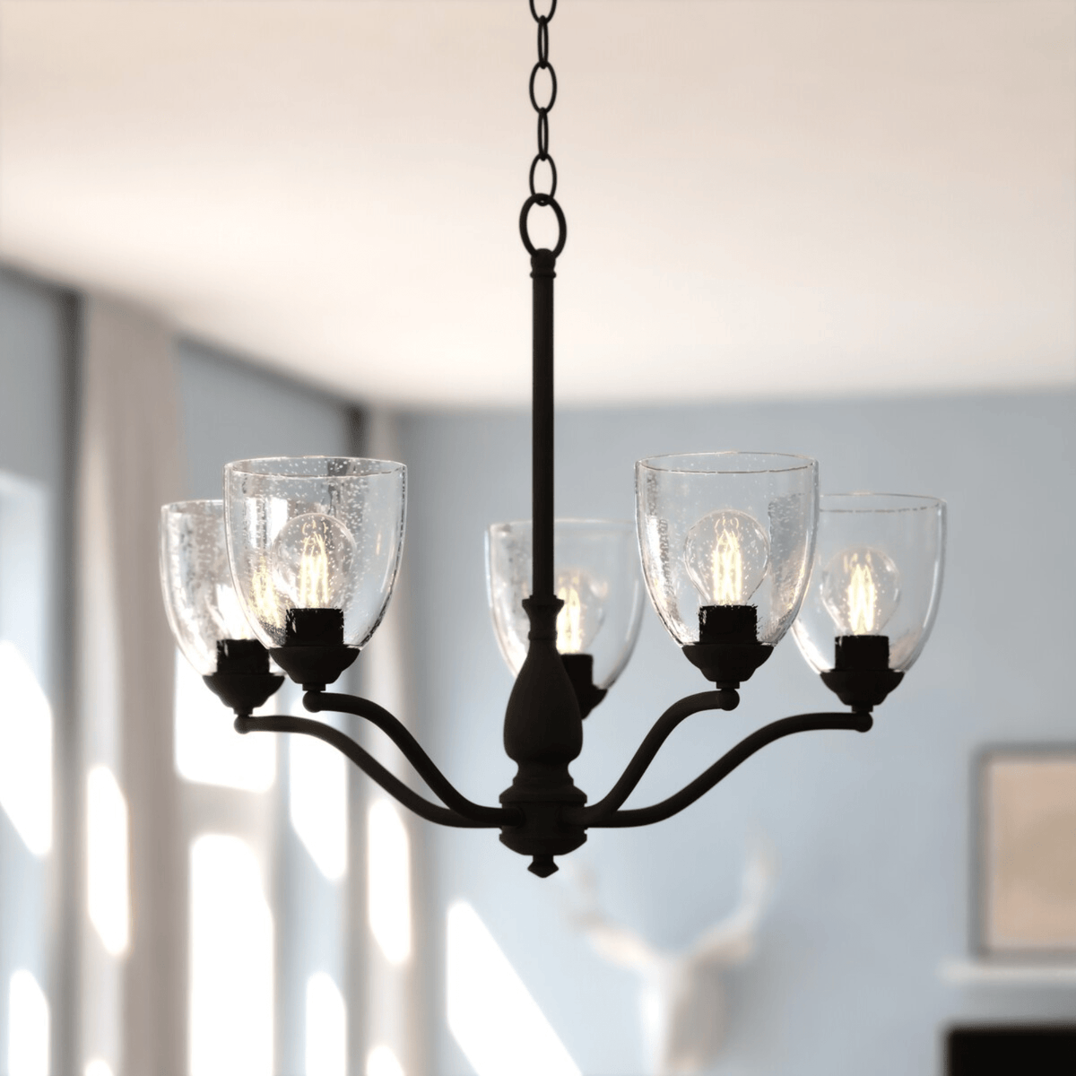 Bellwood 24.5 - in. 5 Light Chandelier Matte Black - Orvon Lighting
