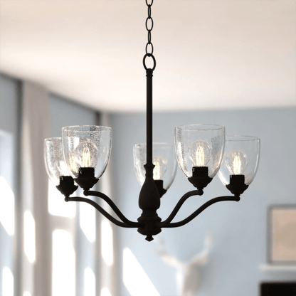 Bellwood 24.5 - in. 5 Light Chandelier Matte Black - Orvon Lighting
