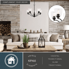 Bellwood 24.5 - in. 5 Light Chandelier Matte Black - Orvon Lighting