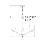 Bellwood 24.5 - in. 5 Light Chandelier Matte Black - Orvon Lighting