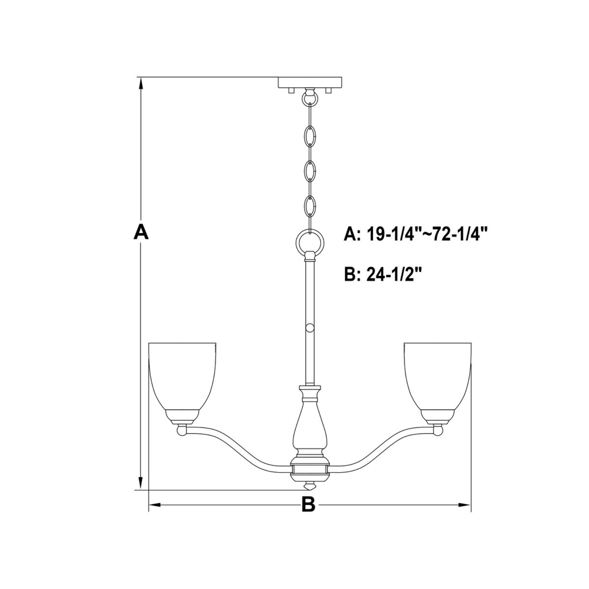 Bellwood 24.5 - in. 5 Light Chandelier Matte Black - Orvon Lighting