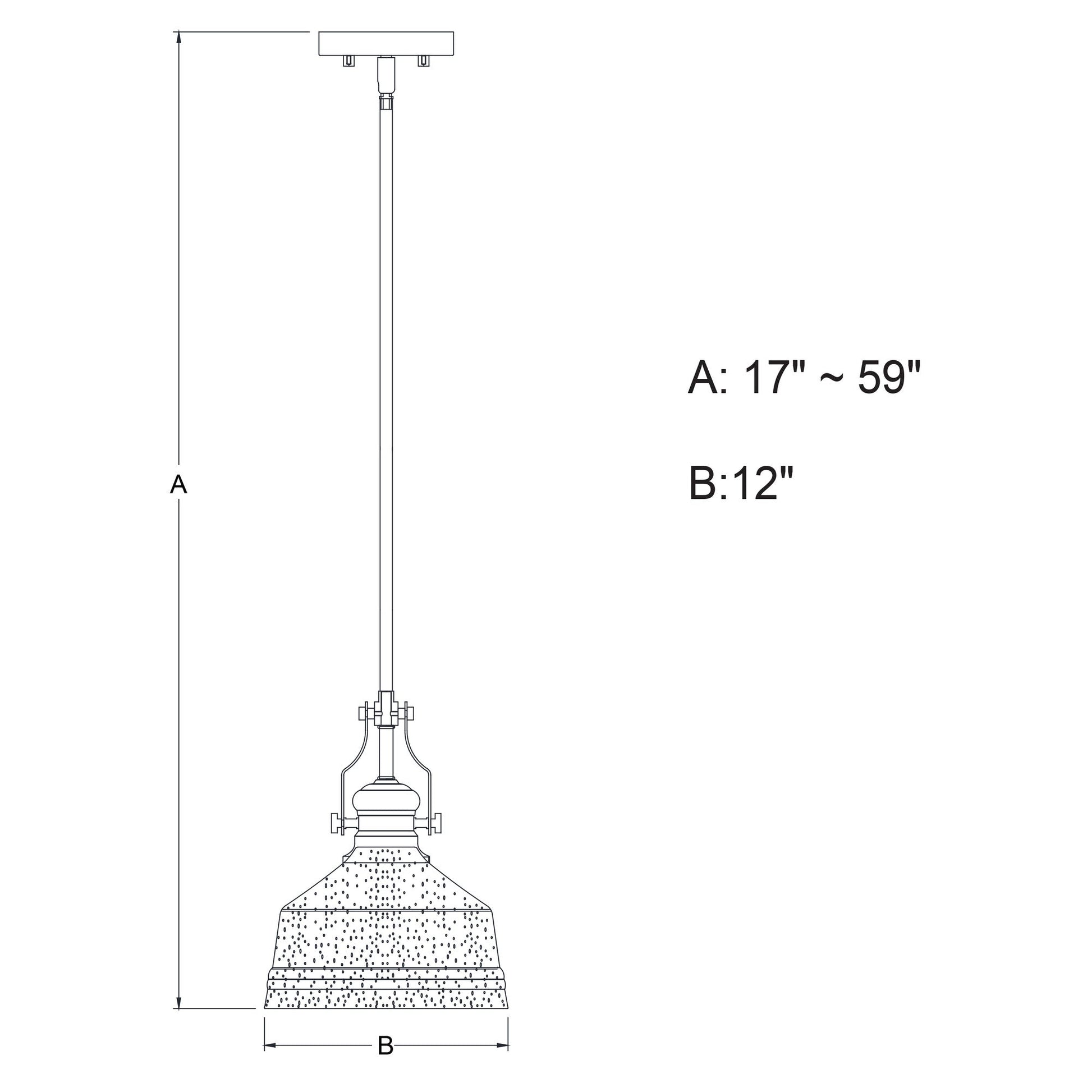 Beloit 12 - in. Pendant Matte Black - Orvon Lighting