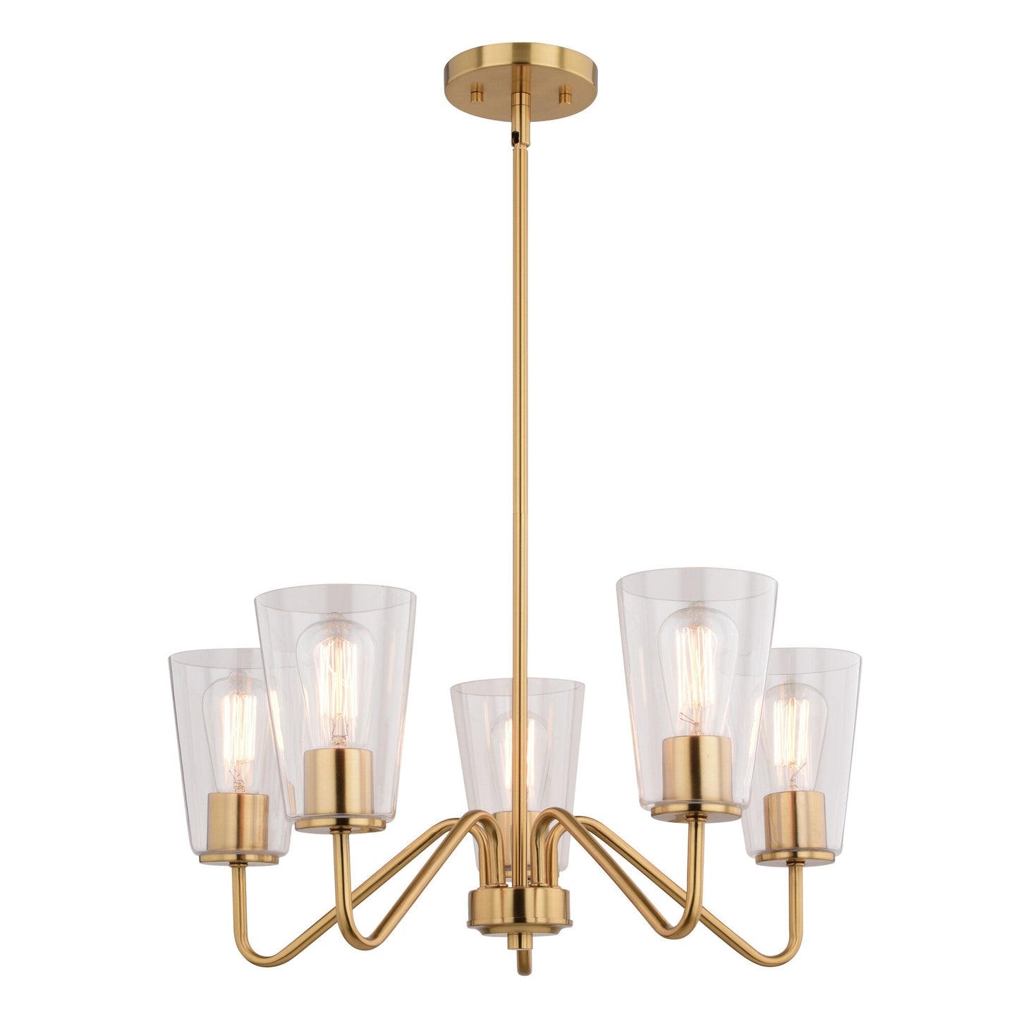 Beverly 23 - in 5 Light Chandelier Muted Brass - Orvon Lighting