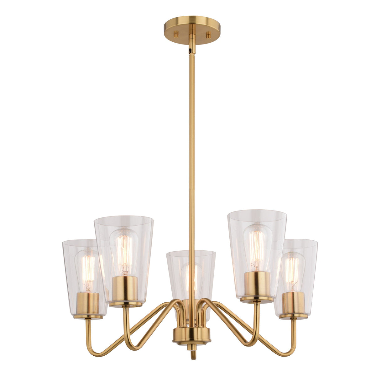 Beverly 23 - in 5 Light Chandelier Muted Brass - Orvon Lighting