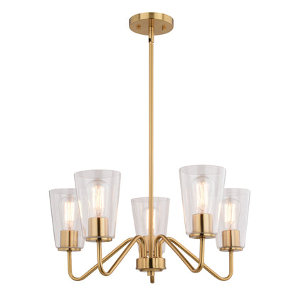 Beverly 23 - in 5 Light Chandelier Muted Brass - Orvon Lighting