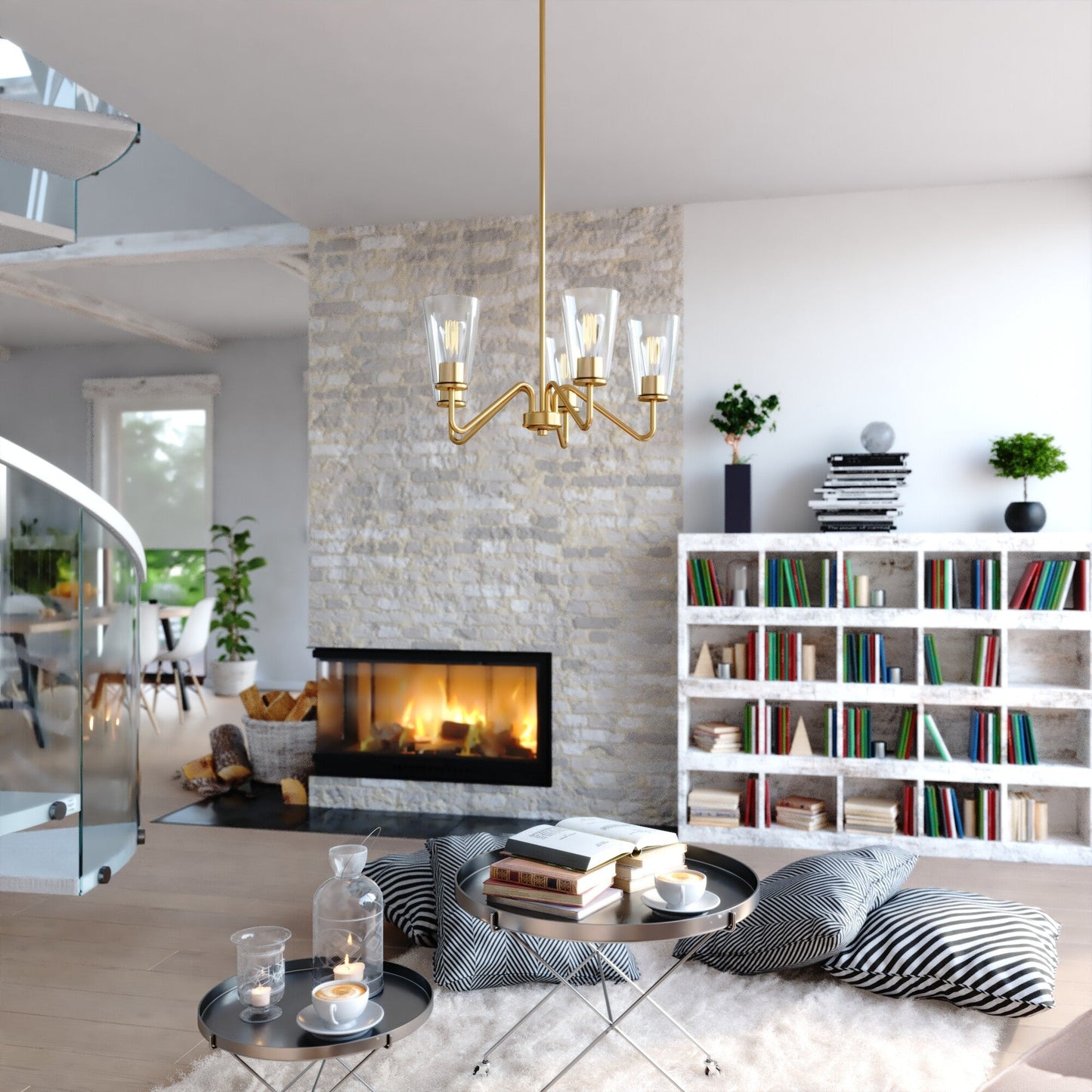 Beverly 23 - in 5 Light Chandelier Muted Brass - Orvon Lighting