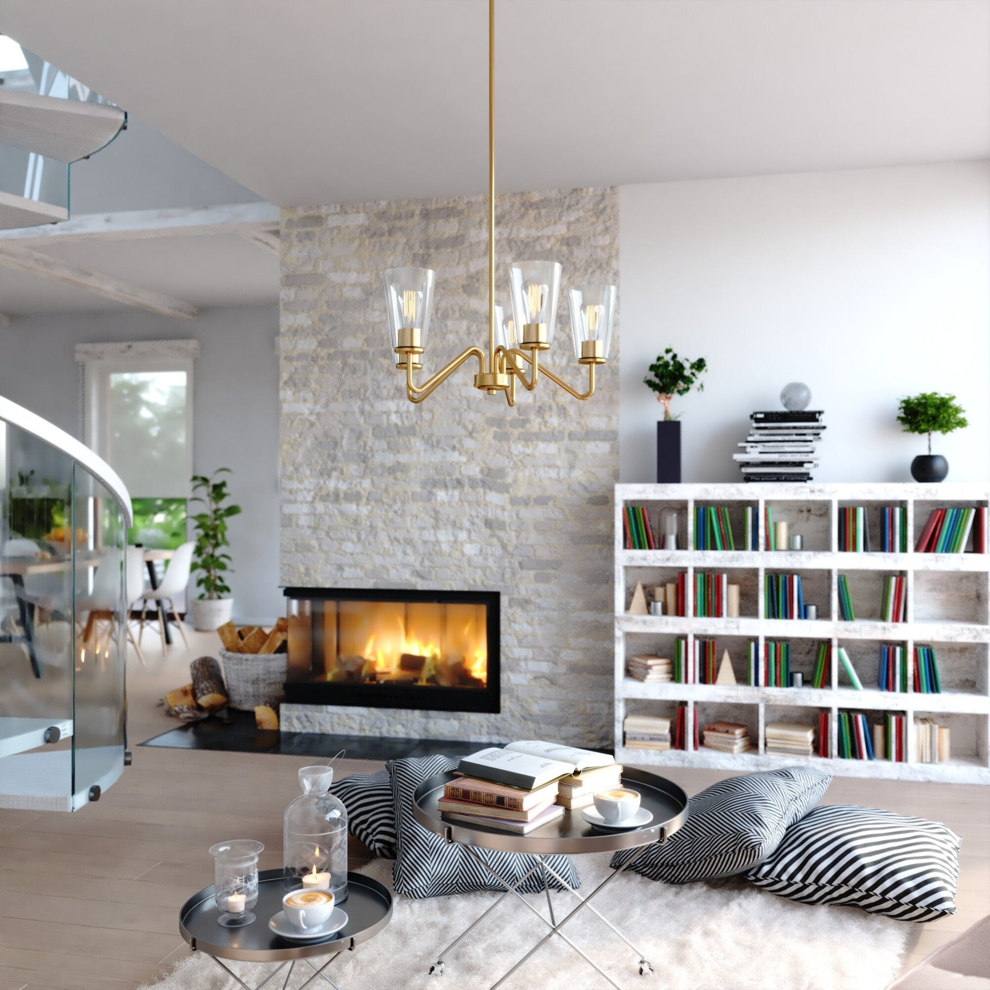 Beverly 23 - in 5 Light Chandelier Muted Brass - Orvon Lighting
